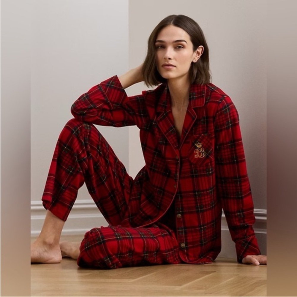 Lauren Ralph Lauren Women’s Plaid Fleece Pajama Set Size Women’s Large